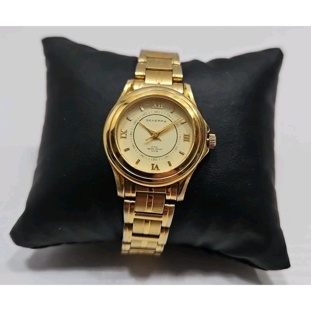 Generra Gold Tone Womens Watch New Battery W122